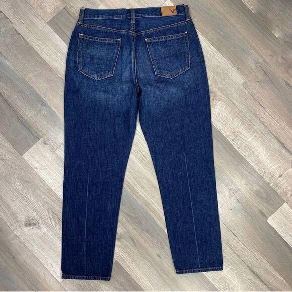 American Eagle Outfitters Vintage Hi Rise Button Fly Crop Jeans Blue 8 - Picture 5 of 13